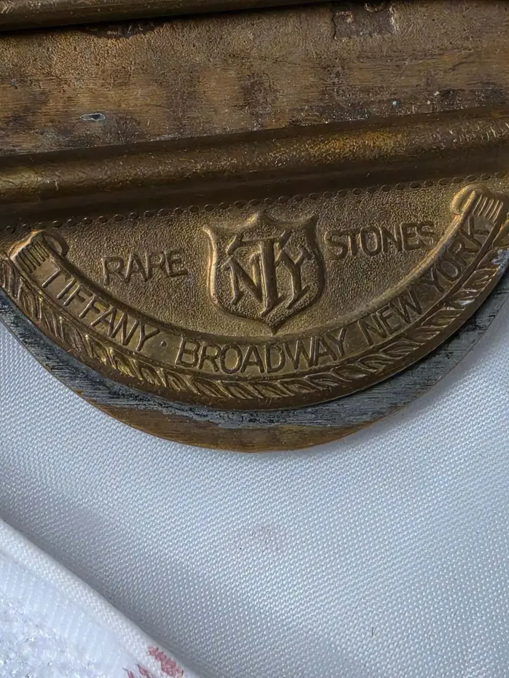 Vintage Western Union Telegraph Company Brass Belt Buckle with Tiffany Broadway